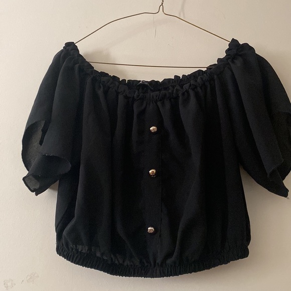 Black Crop Top | Size Large - Picture 3 of 5